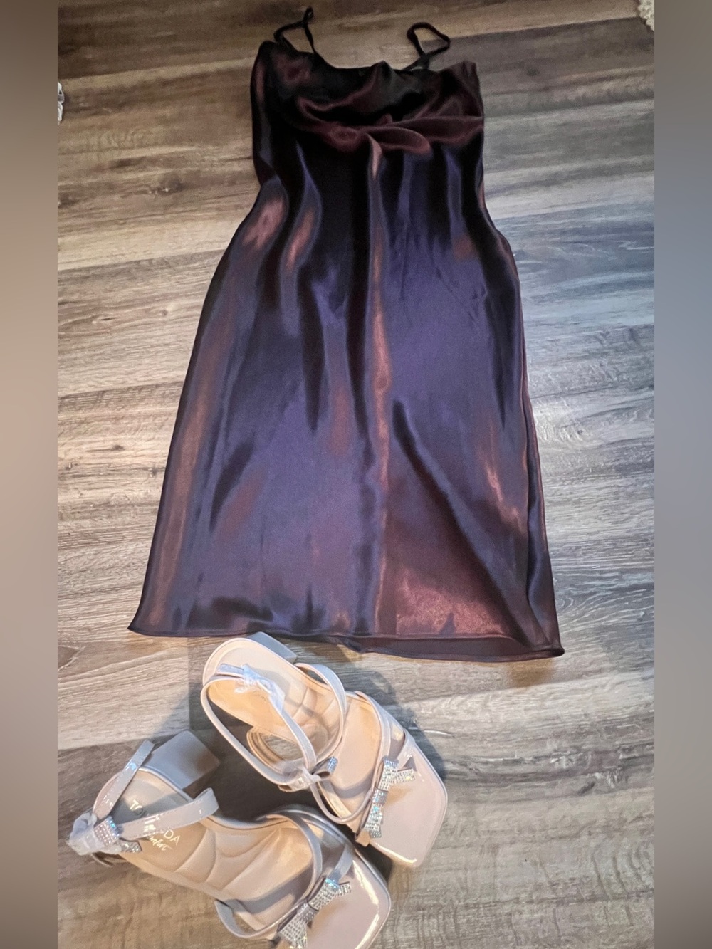 Satin Midi Dress in Chocolate Plum 🔮